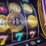 a photo of a bitcoin slot machine in a casino the om9ocliitywtnhvh8fneqg uajjuakvqc6iusno30mtrw